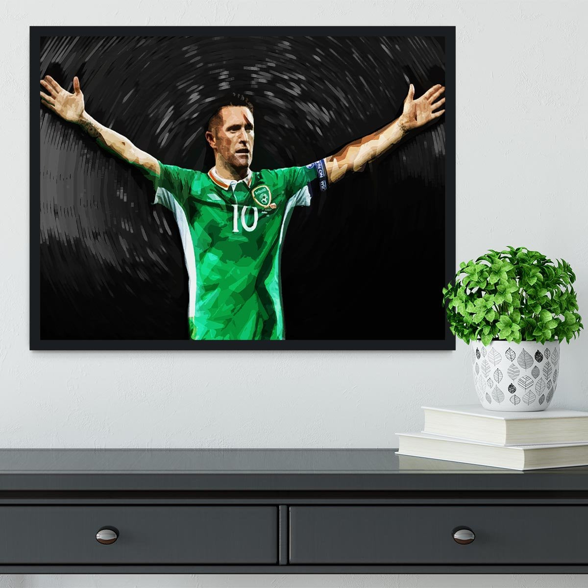 Robbie Keane Ireland Framed Print - Canvas Art Rocks - 2