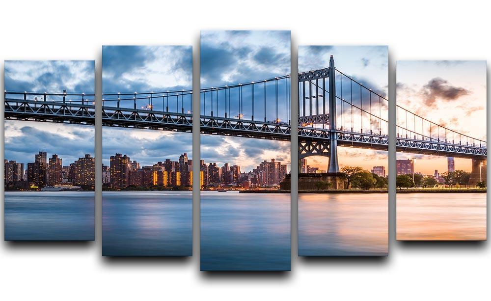 Robert F Kennedy Bridge 5 Split Panel Canvas  - Canvas Art Rocks - 1