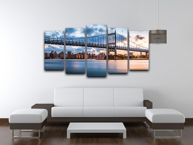 Robert F Kennedy Bridge 5 Split Panel Canvas  - Canvas Art Rocks - 3