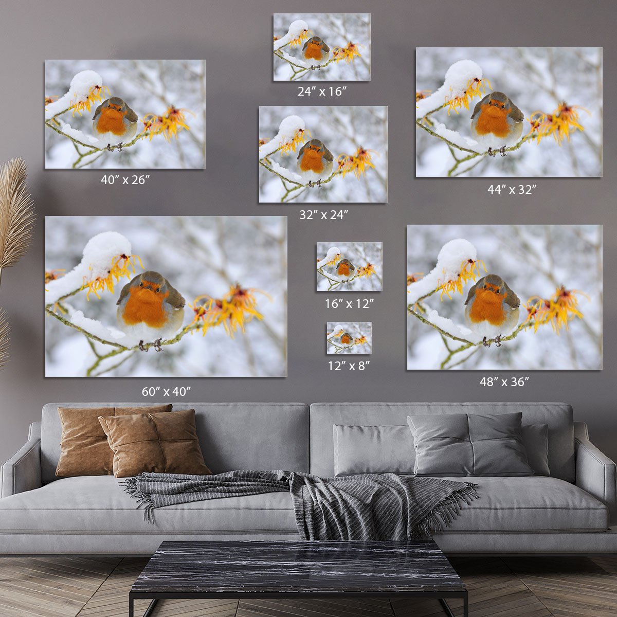 Robin in the Snow Canvas Print or Poster