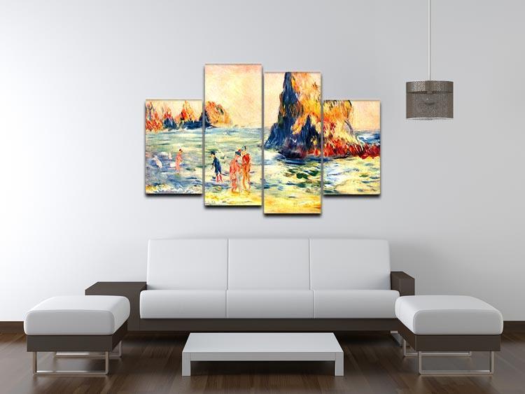 Rock cliffs in Guernsey by Renoir 4 Split Panel Canvas - Canvas Art Rocks - 3