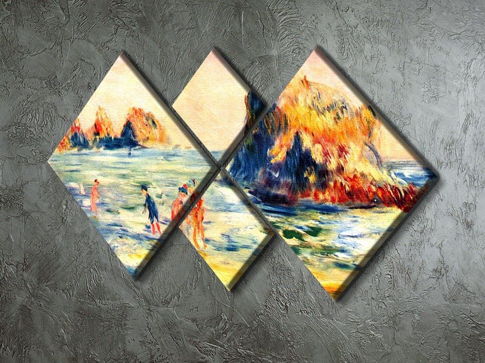 Rock cliffs in Guernsey by Renoir 4 Square Multi Panel Canvas - Canvas Art Rocks - 2