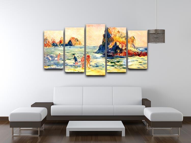 Rock cliffs in Guernsey by Renoir 5 Split Panel Canvas - Canvas Art Rocks - 3