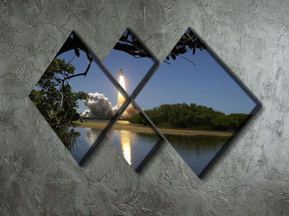 Rocket Over Lake 4 Square Multi Panel Canvas - Canvas Art Rocks - 2