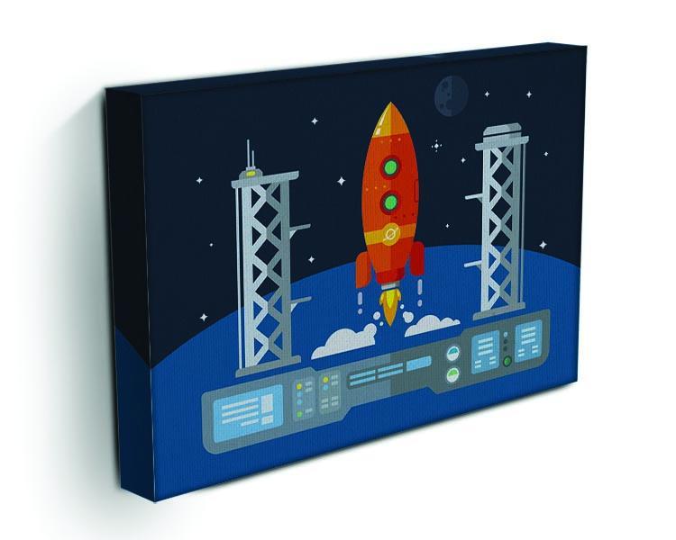 Rocket Startup Flat Desing Concept Canvas Print or Poster - Canvas Art Rocks - 3