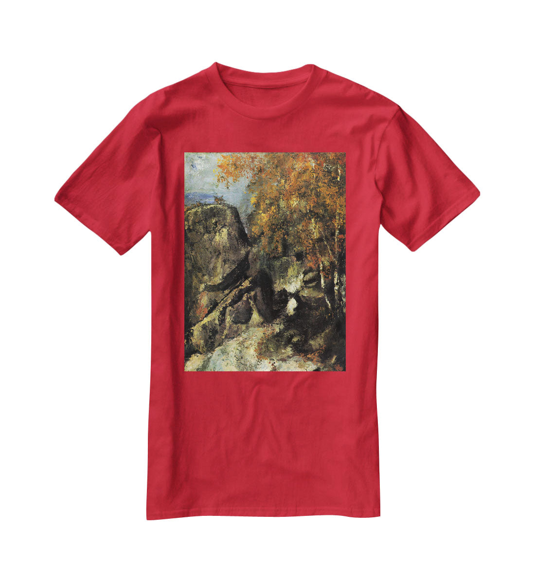 Rocks in Fountanbleu Forest by Cezanne T-Shirt - Canvas Art Rocks - 4