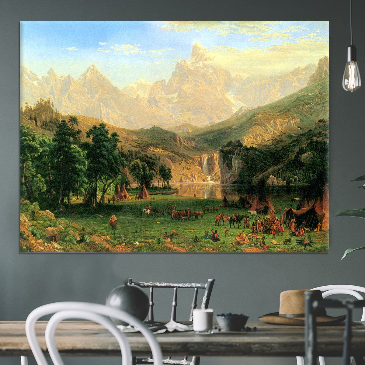 Rocky Montains at Lander's Peak by Bierstadt Canvas Print or Poster