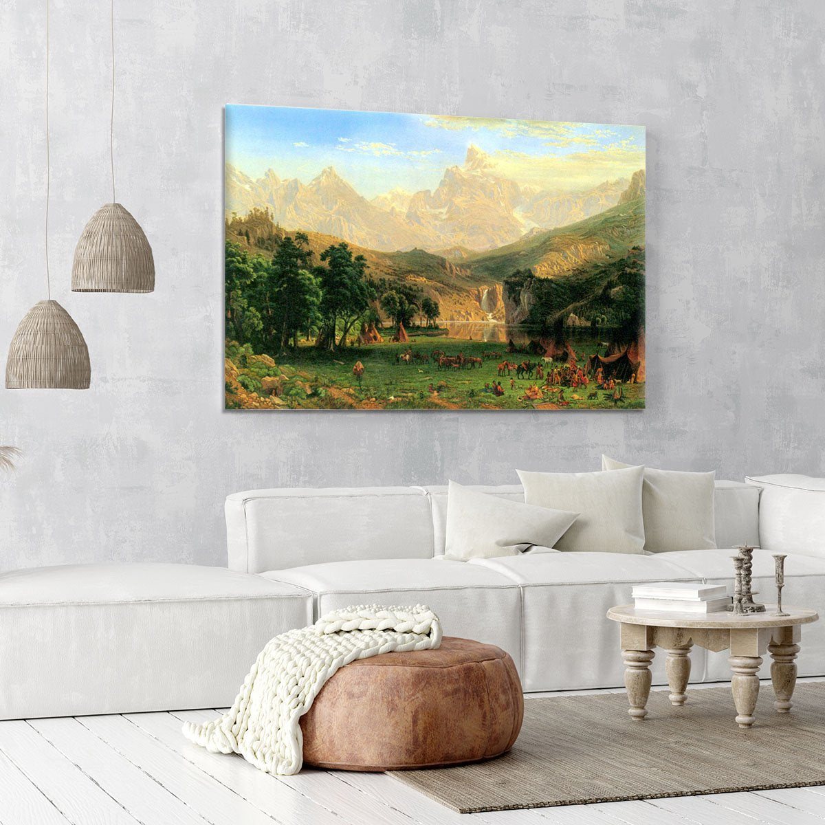 Rocky Montains at Lander's Peak by Bierstadt Canvas Print or Poster
