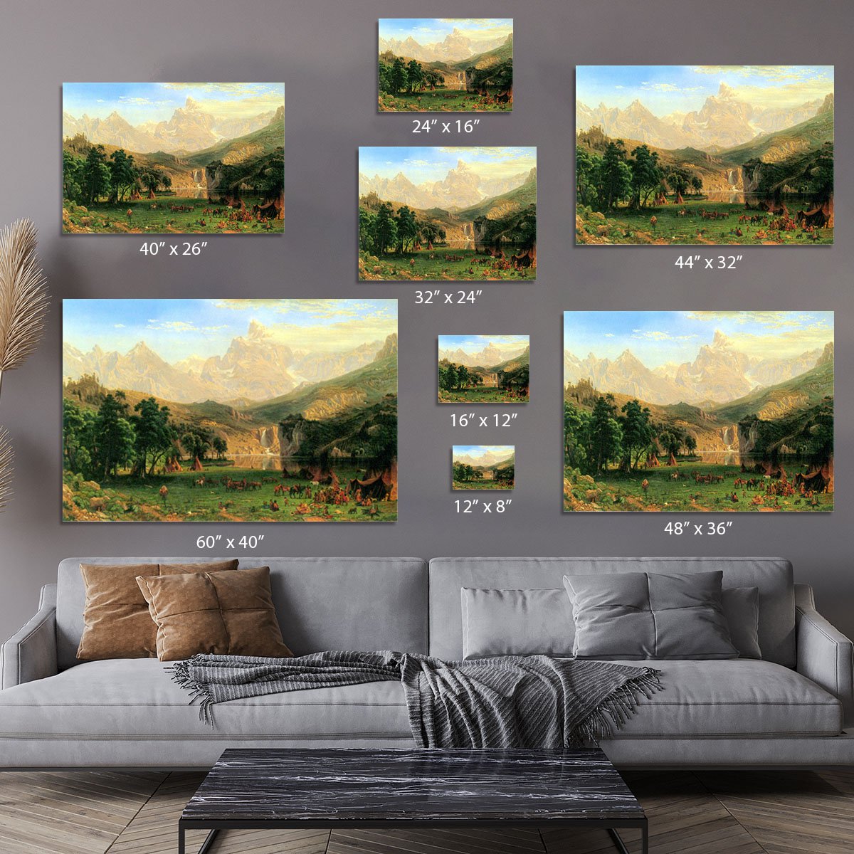 Rocky Montains at Lander's Peak by Bierstadt Canvas Print or Poster