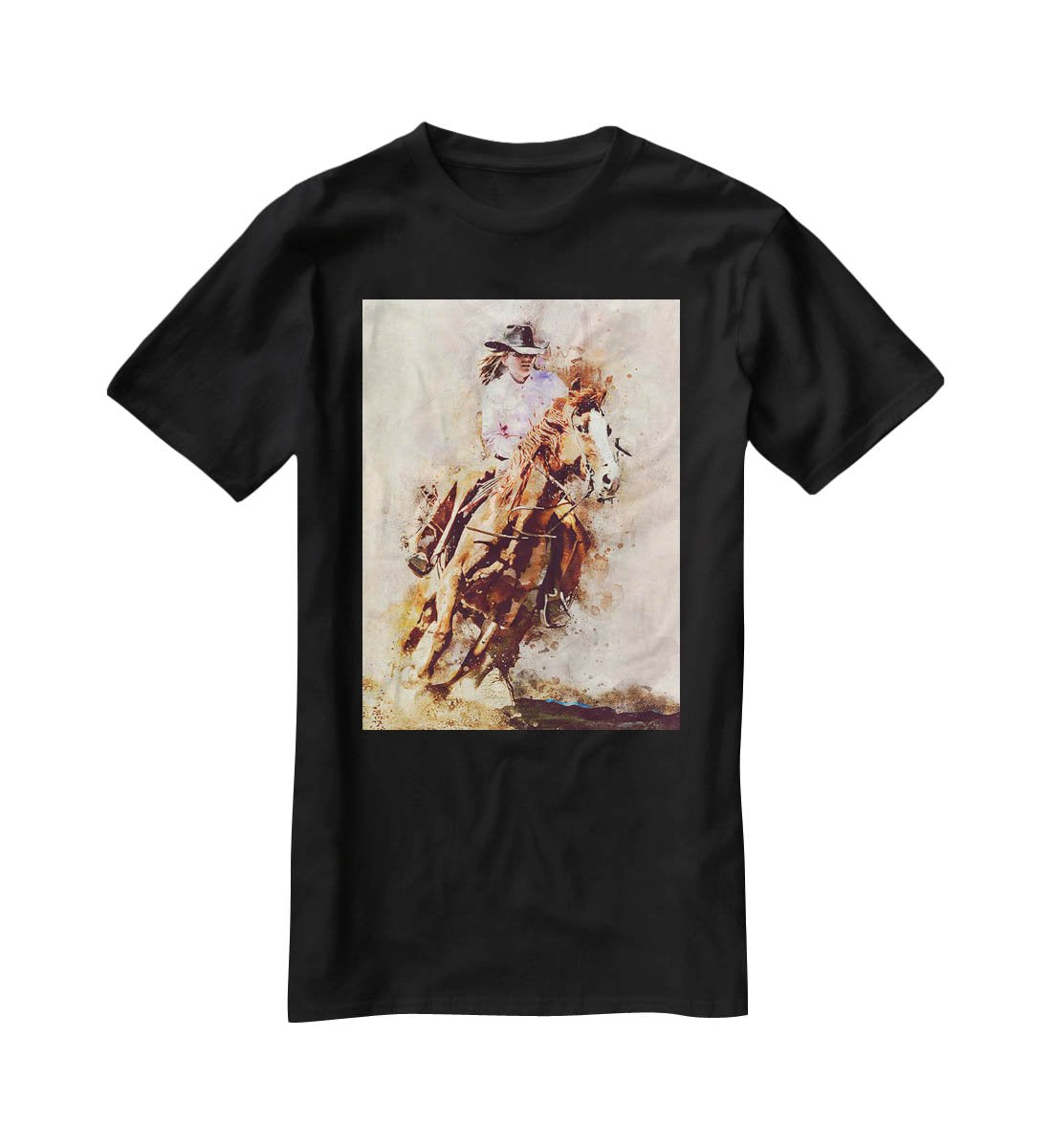 Rodeo Painting T-Shirt - Canvas Art Rocks - 1