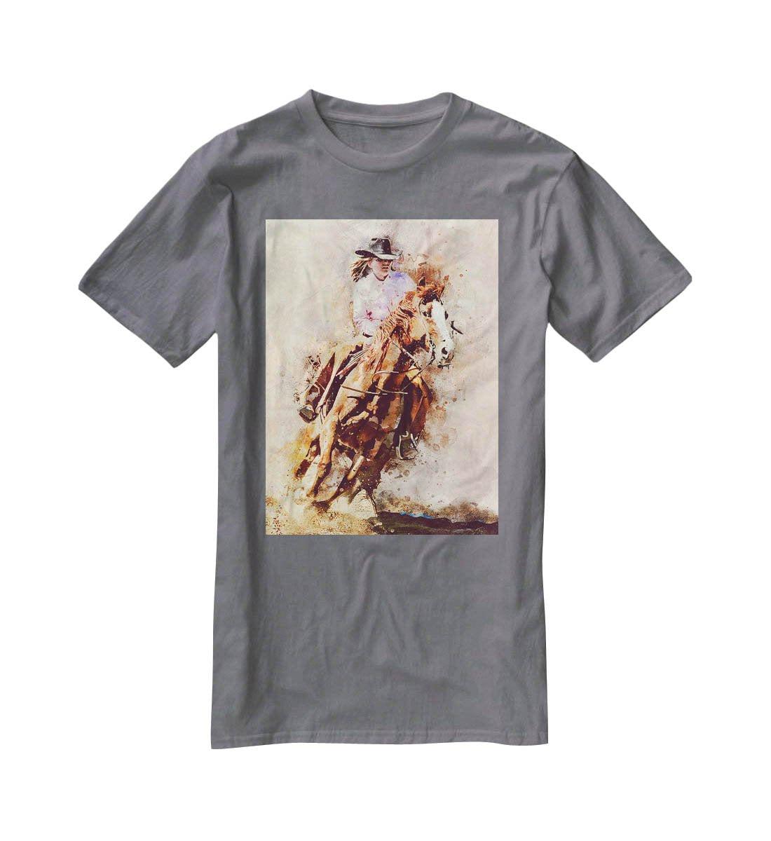 Rodeo Painting T-Shirt - Canvas Art Rocks - 3