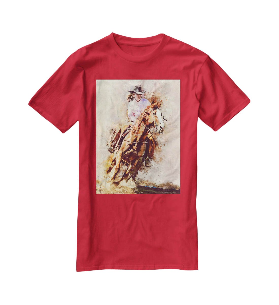 Rodeo Painting T-Shirt - Canvas Art Rocks - 4