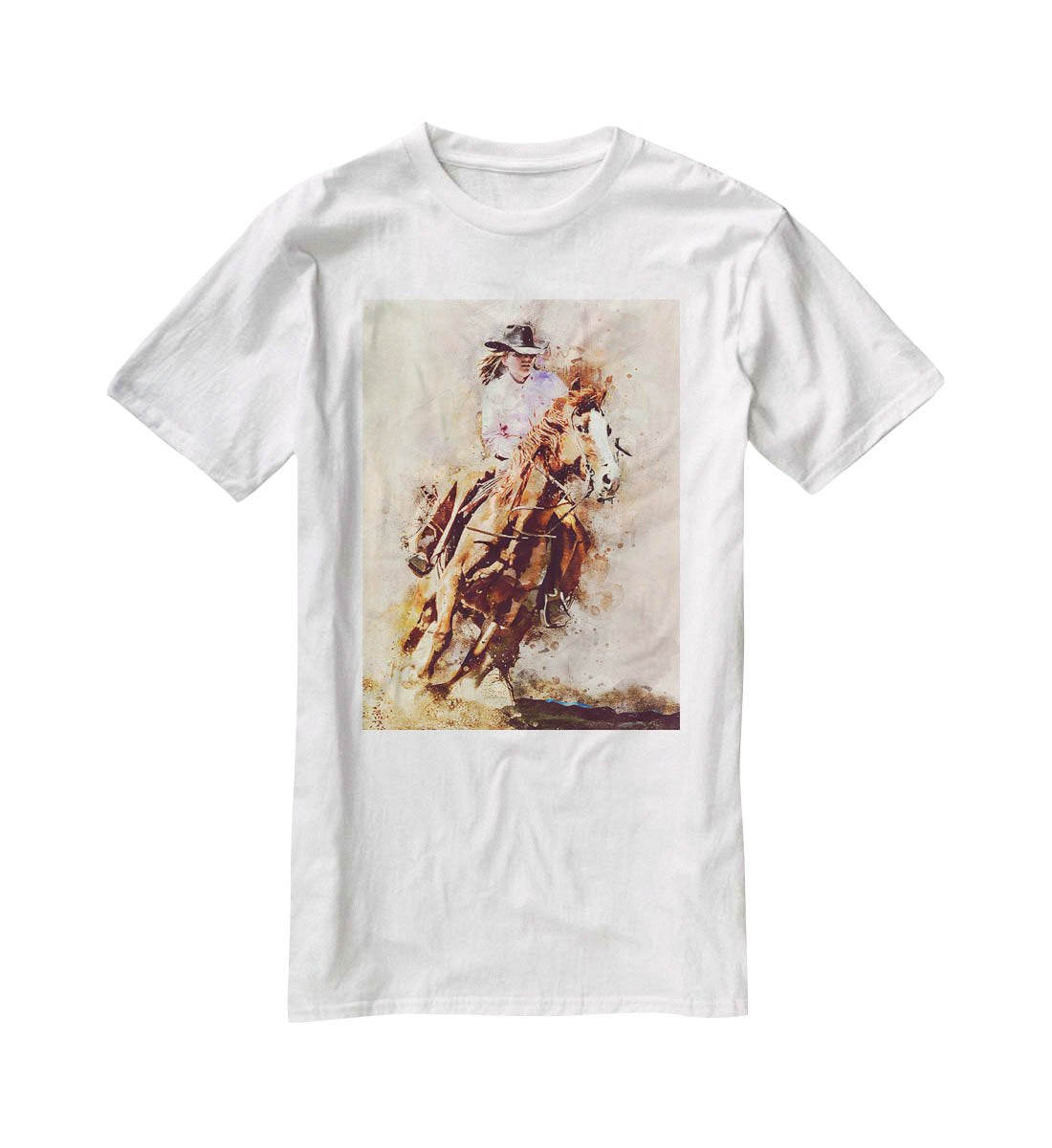 Rodeo Painting T-Shirt - Canvas Art Rocks - 5