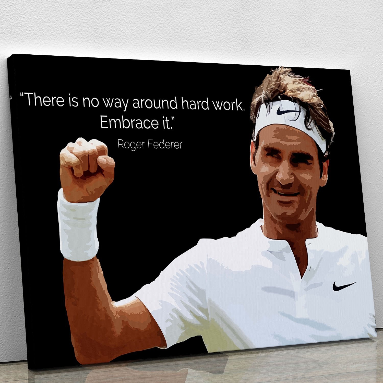 Roger Federer Hard Work Canvas Print or Poster