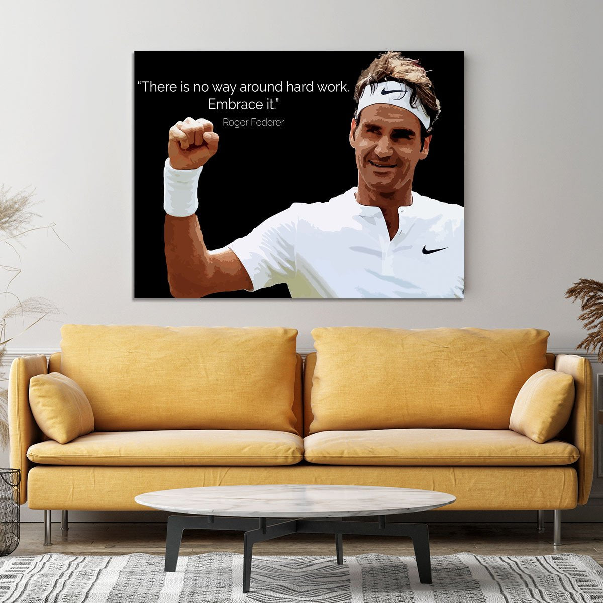 Roger Federer Hard Work Canvas Print or Poster