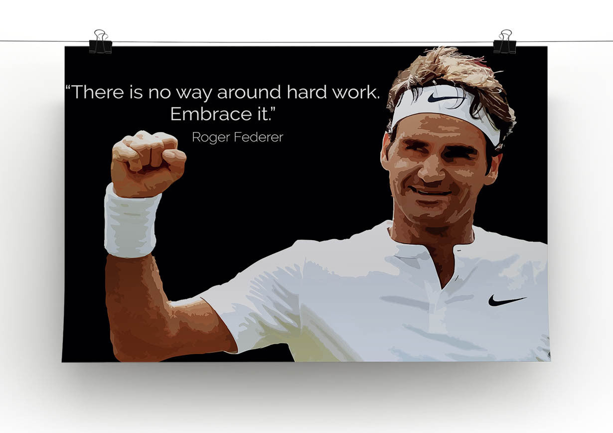 Roger Federer Hard Work Canvas Print & Poster - US Canvas Art Rocks
