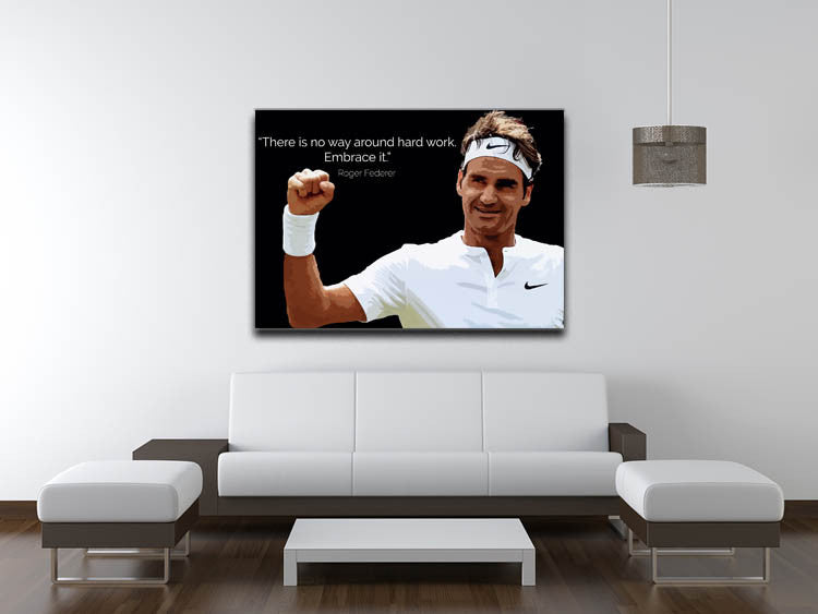 Roger Federer Hard Work Canvas Print & Poster - US Canvas Art Rocks
