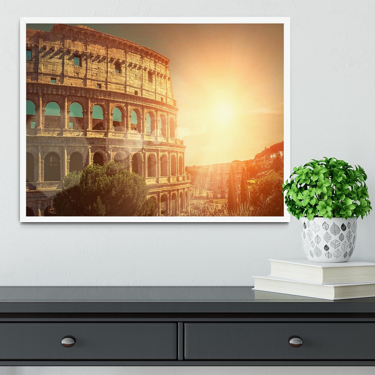 Roman Coliseum Framed Print - Canvas Art Rocks -6