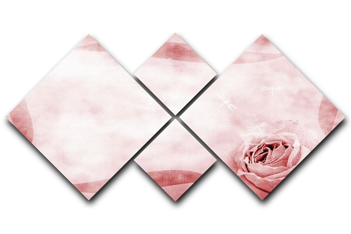 Romantique grunge border 4 Square Multi Panel Canvas  - Canvas Art Rocks - 1