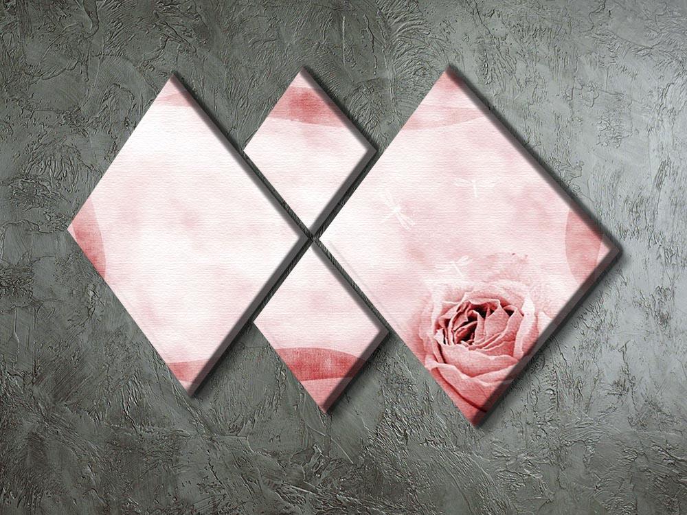 Romantique grunge border 4 Square Multi Panel Canvas  - Canvas Art Rocks - 2
