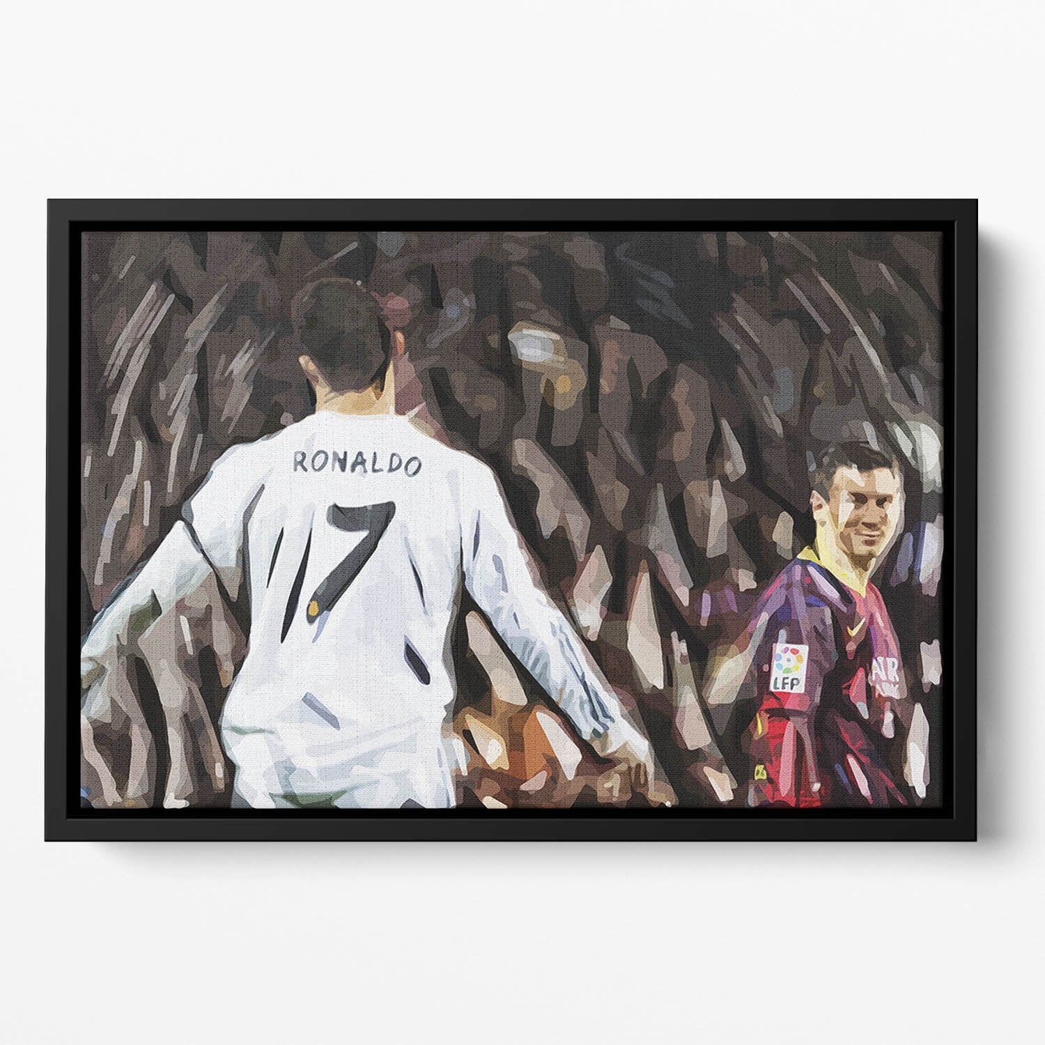 Ronaldo Vs Messi Floating Framed Canvas