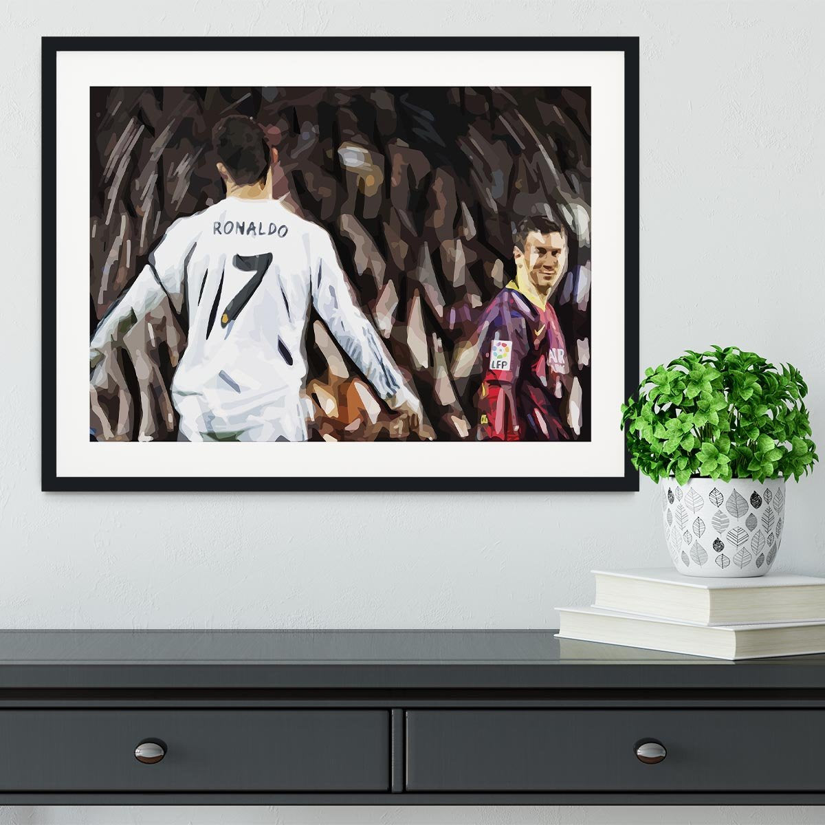 Ronaldo Vs Messi Framed Print - Canvas Art Rocks - 1