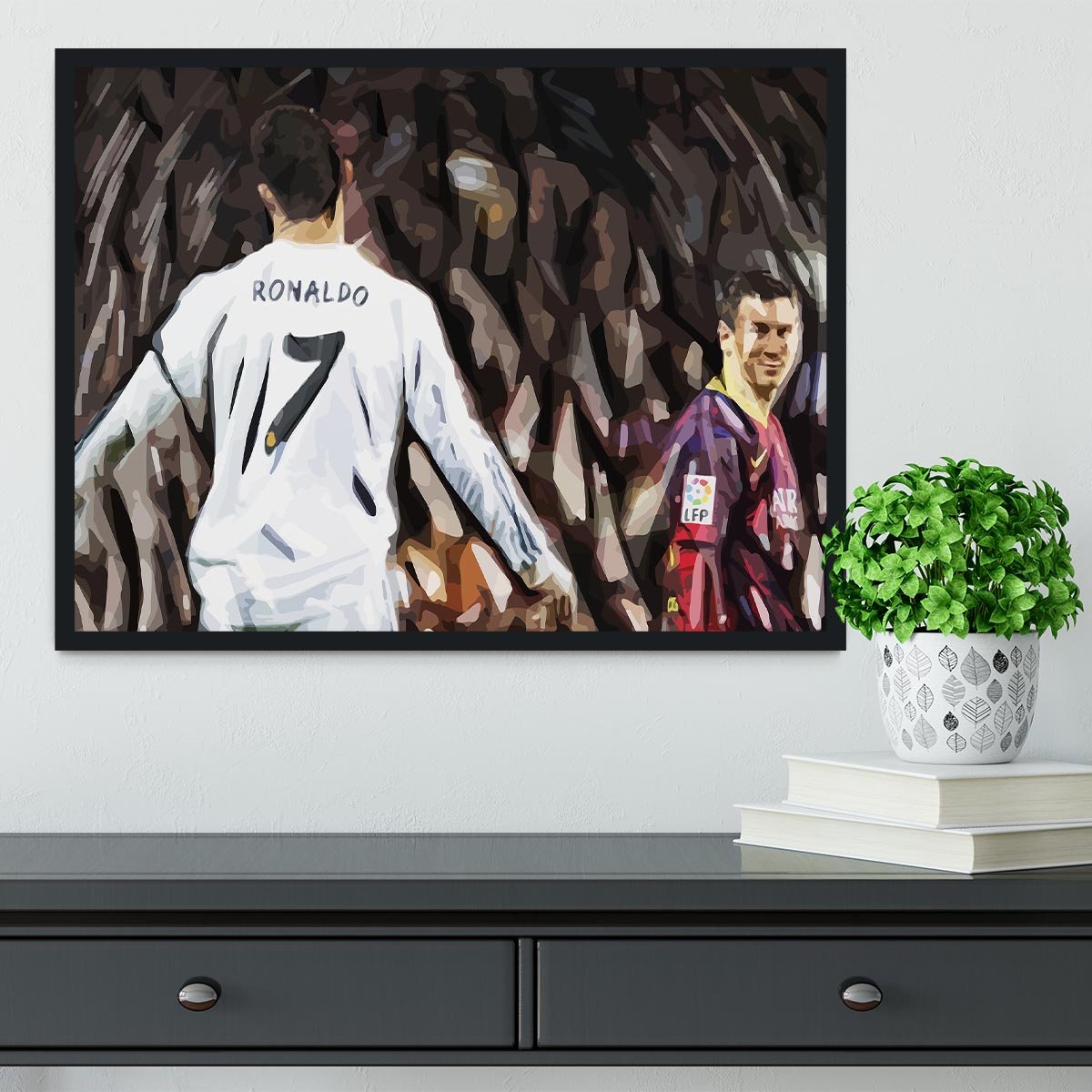 Ronaldo Vs Messi Framed Print - Canvas Art Rocks - 2