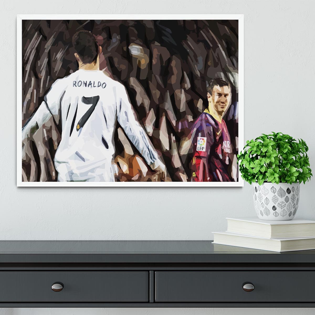 Ronaldo Vs Messi Framed Print - Canvas Art Rocks -6