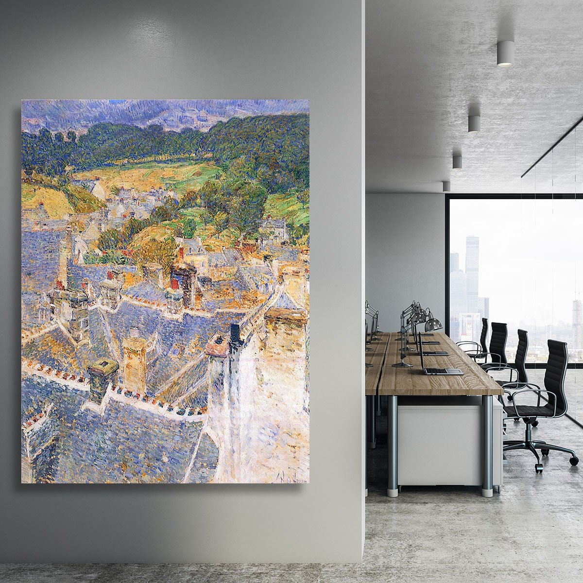 Roofs Pont-Aven by Hassam Canvas Print or Poster