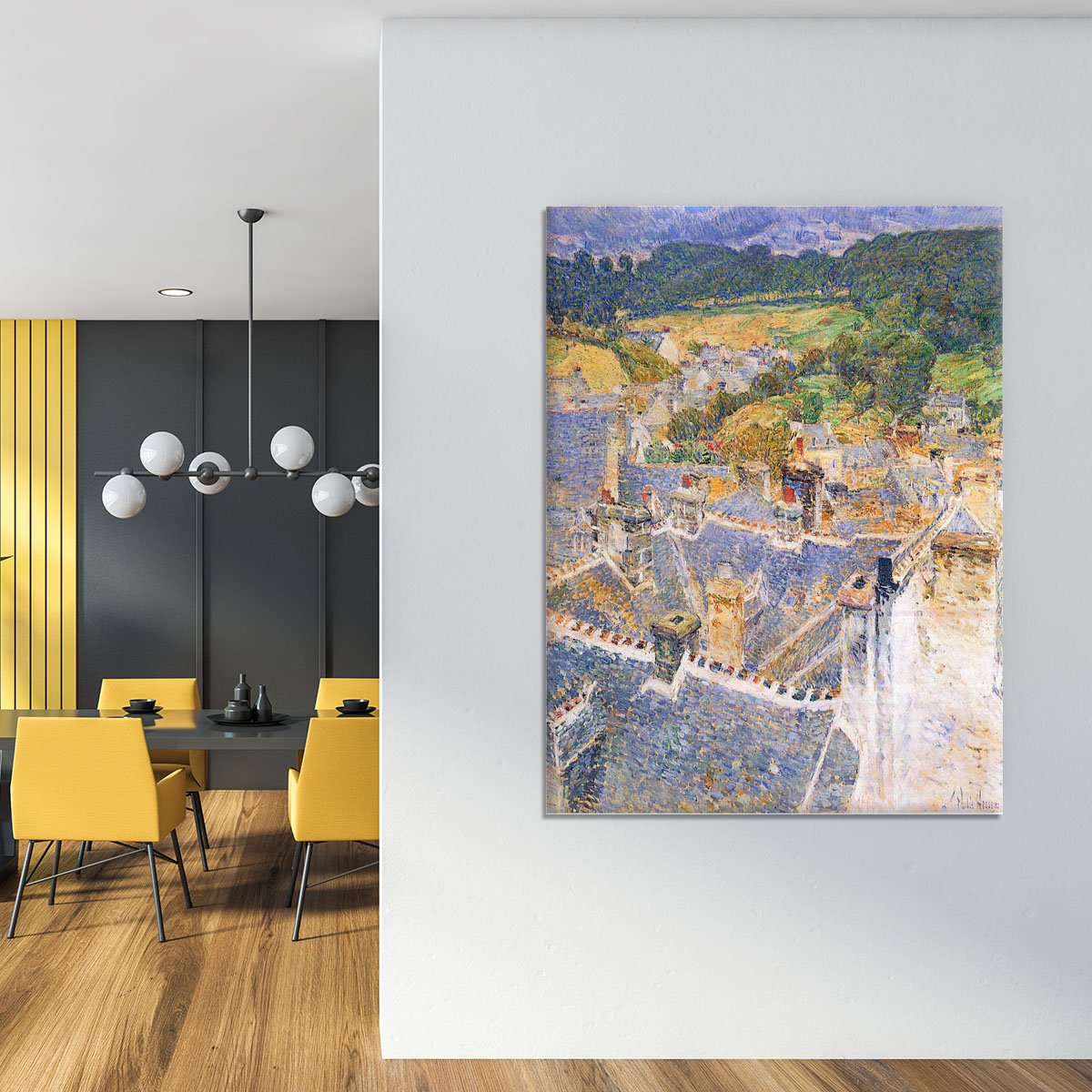 Roofs Pont-Aven by Hassam Canvas Print or Poster