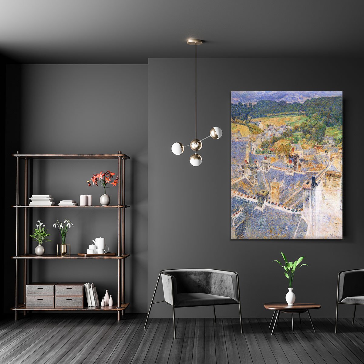 Roofs Pont-Aven by Hassam Canvas Print or Poster