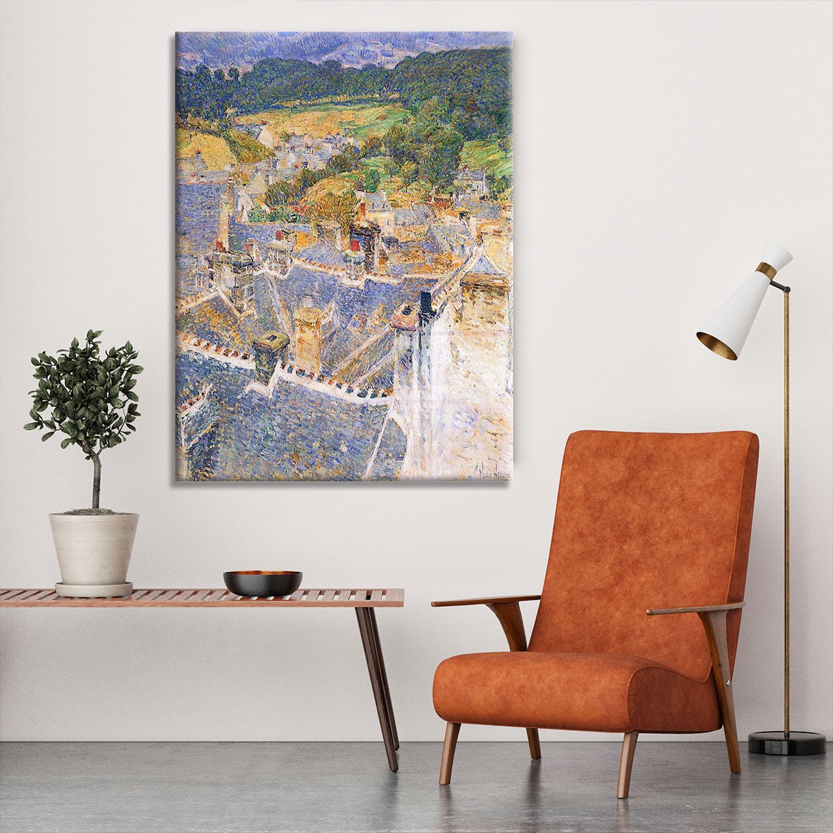 Roofs Pont-Aven by Hassam Canvas Print or Poster