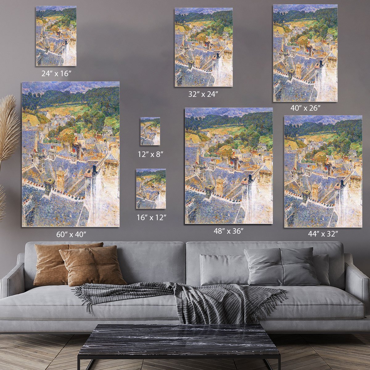 Roofs Pont-Aven by Hassam Canvas Print or Poster