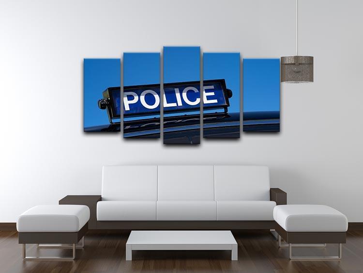 Rooftop sign on a vintage british police car 5 Split Panel Canvas  - Canvas Art Rocks - 3