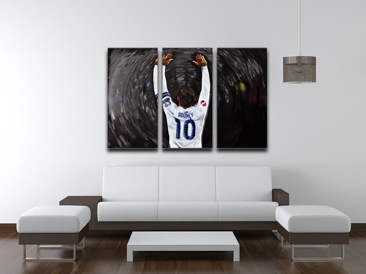 Rooney England 3 Split Panel Canvas Print - Canvas Art Rocks - 3