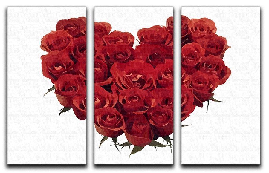Rose 3 Split Panel Canvas Print - Canvas Art Rocks - 1
