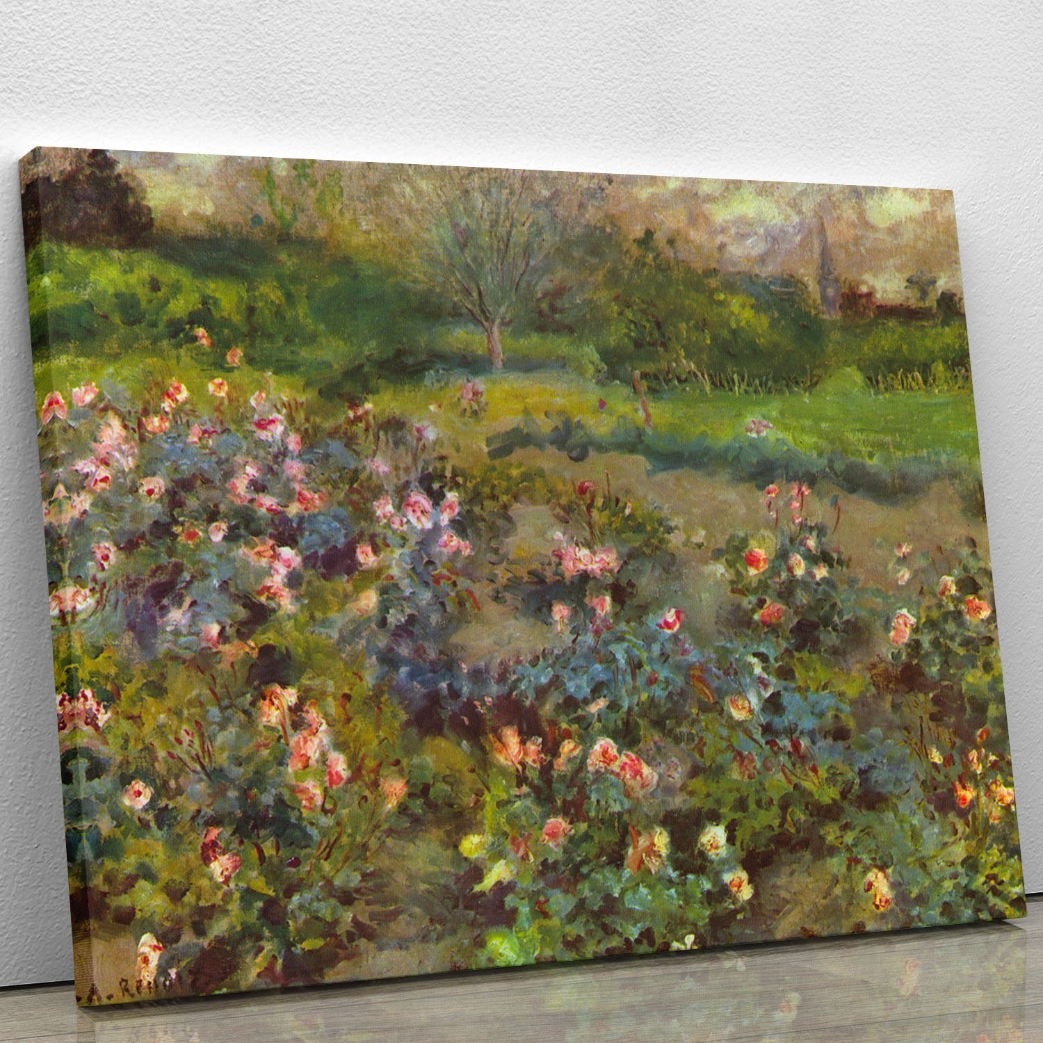 Rose Garden by Renoir Canvas Print or Poster