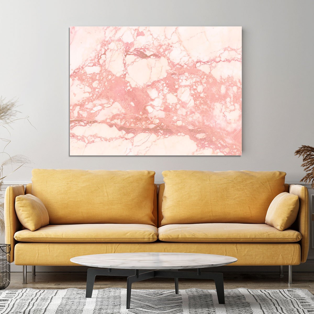 Rose Gold Marble Canvas Print or Poster