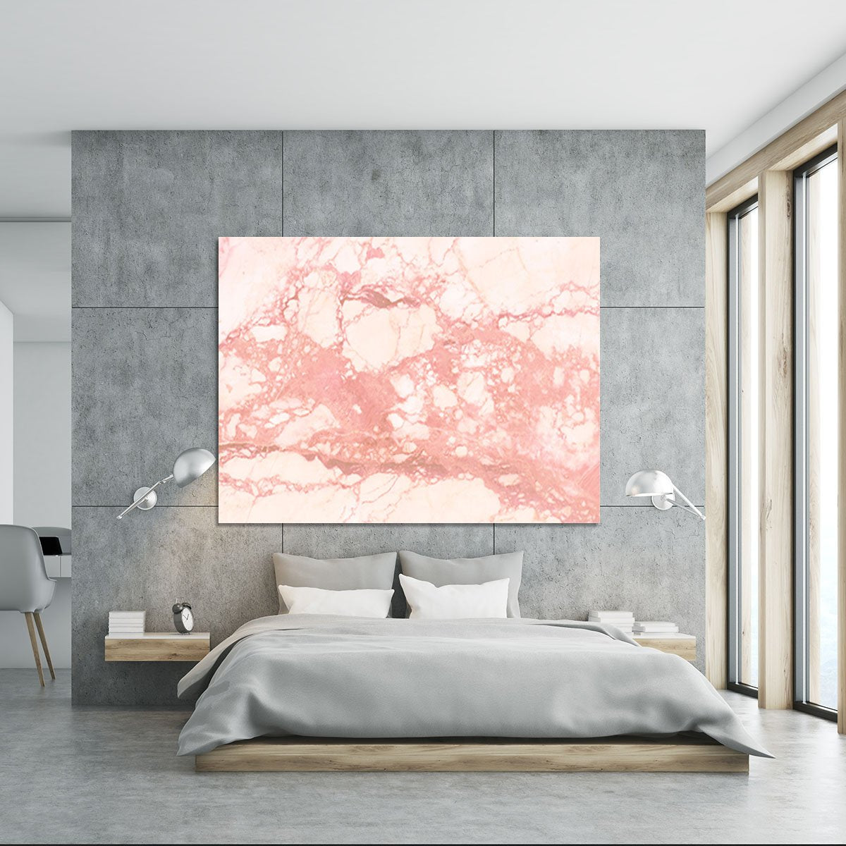 Rose Gold Marble Canvas Print or Poster