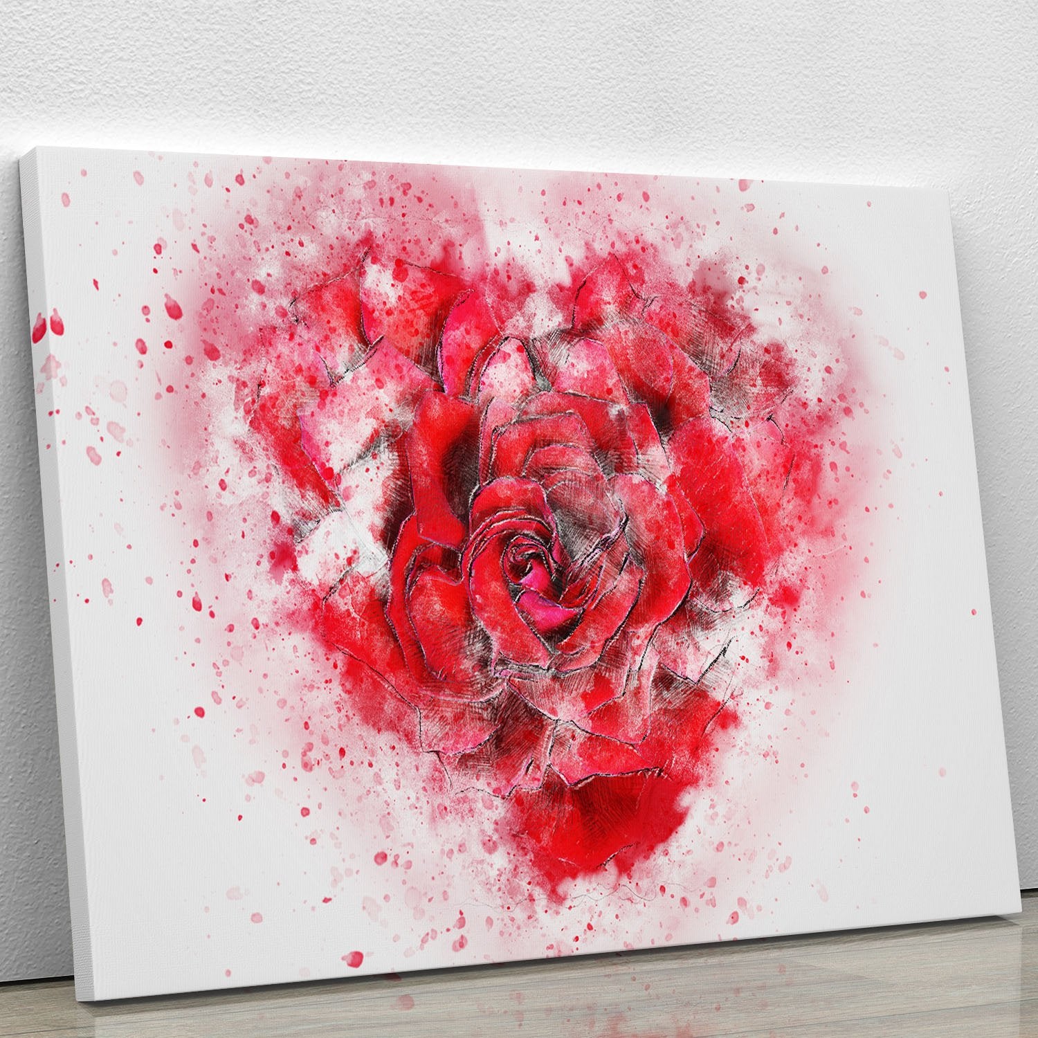 Rose Heart Painting Canvas Print or Poster