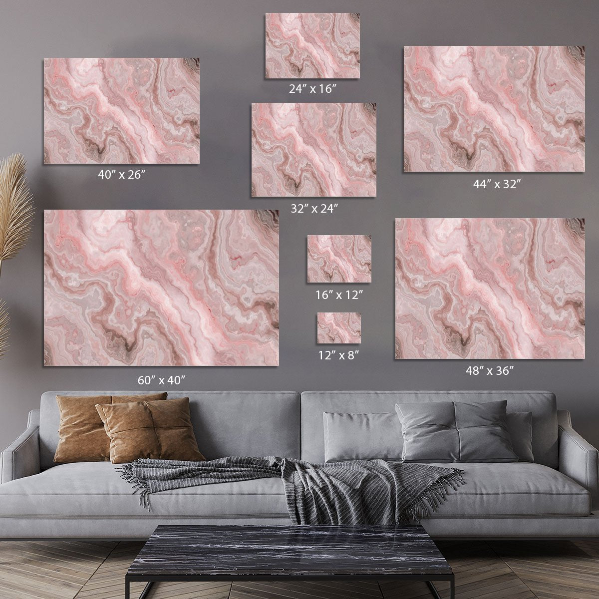 Rose Marble Canvas Print or Poster