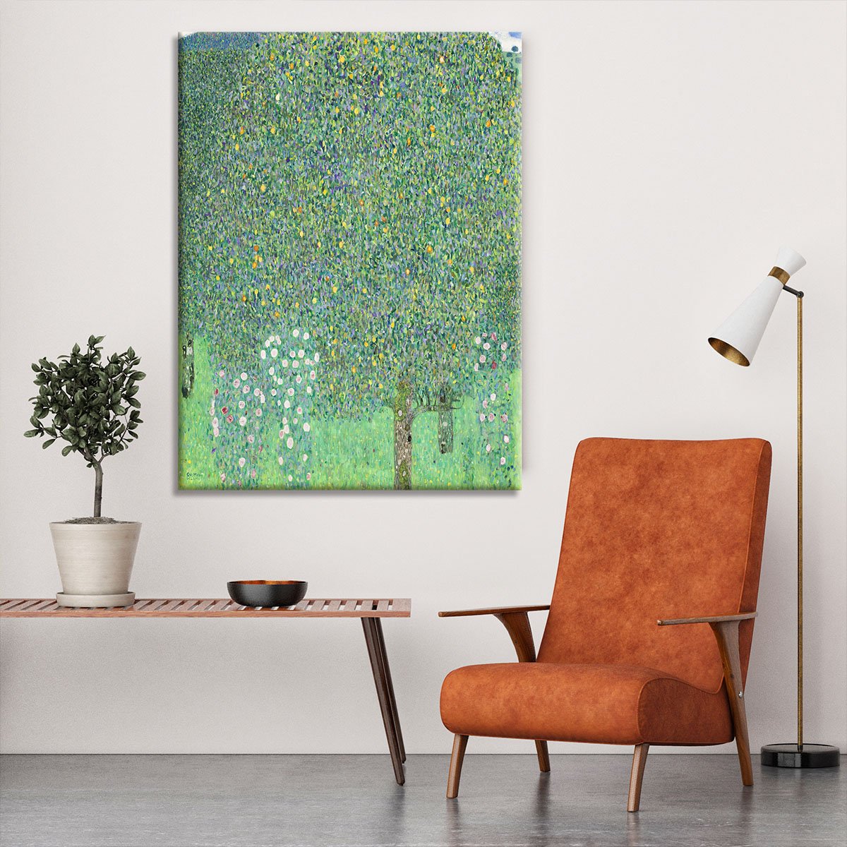 Rose bushes under the Trees by Klimt Canvas Print or Poster
