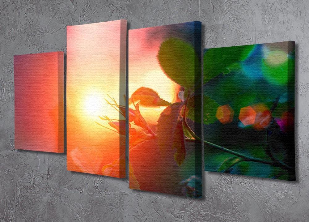 Rosebuds at sunset 4 Split Panel Canvas  - Canvas Art Rocks - 2
