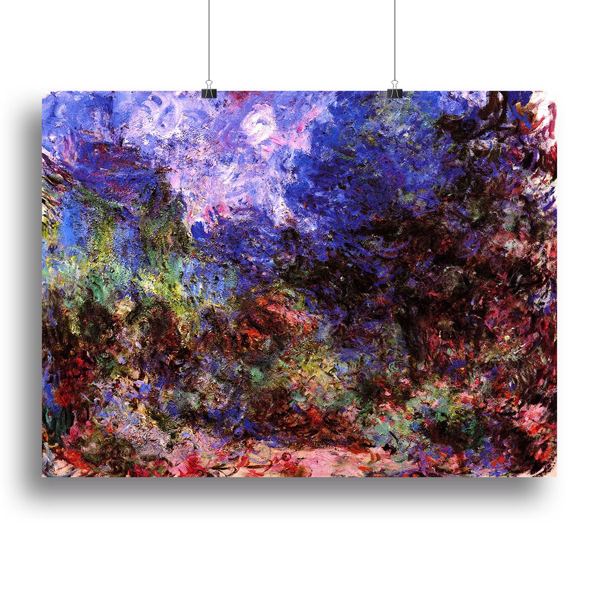Roses at the garden side of Monets house in Giverny by Monet Canvas Print or Poster