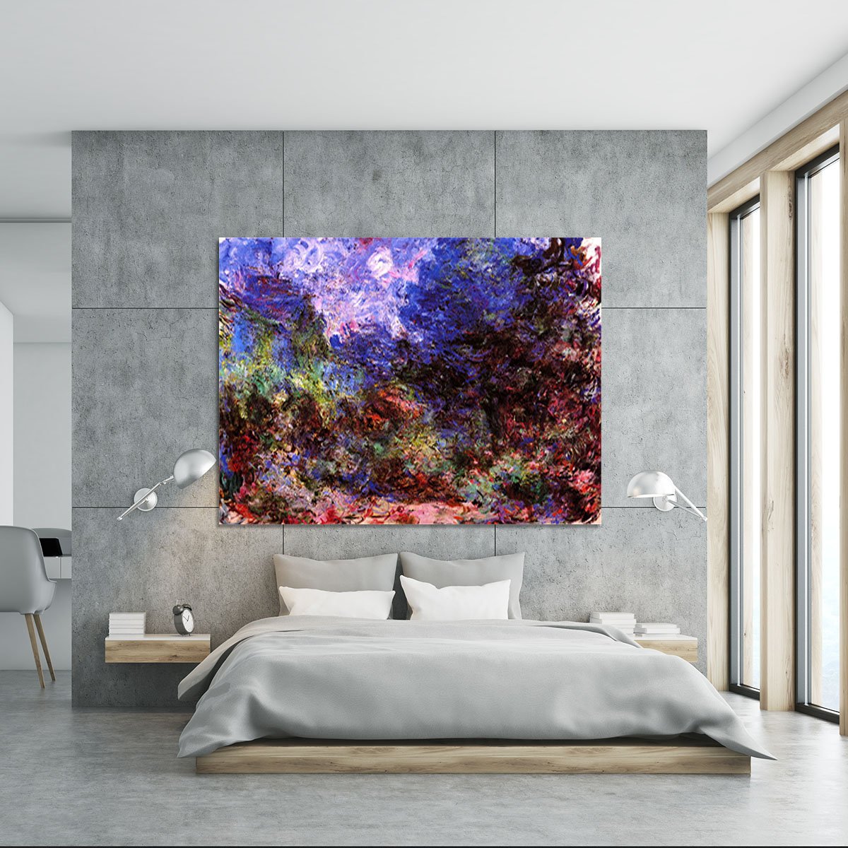 Roses at the garden side of Monets house in Giverny by Monet Canvas Print or Poster