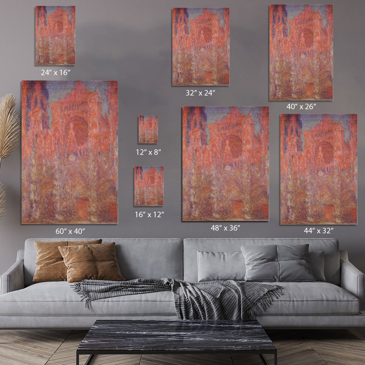 Rouen Cathedral Facade by Monet Canvas Print or Poster