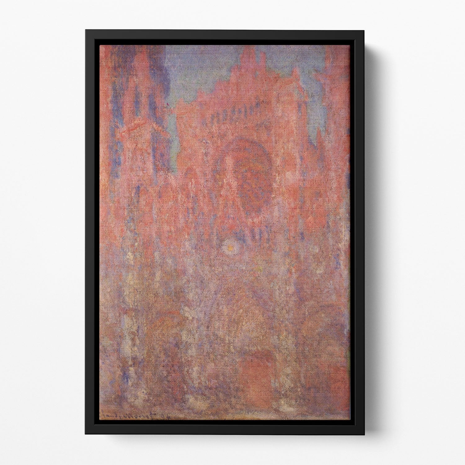Rouen Cathedral Facade by Monet Floating Framed Canvas