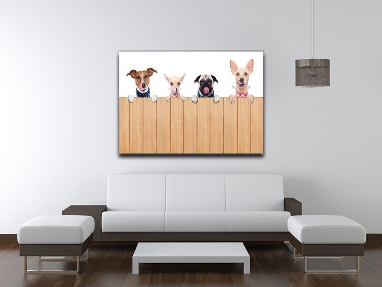 Row of dogs as a group or team Canvas Print or Poster - Canvas Art Rocks - 4