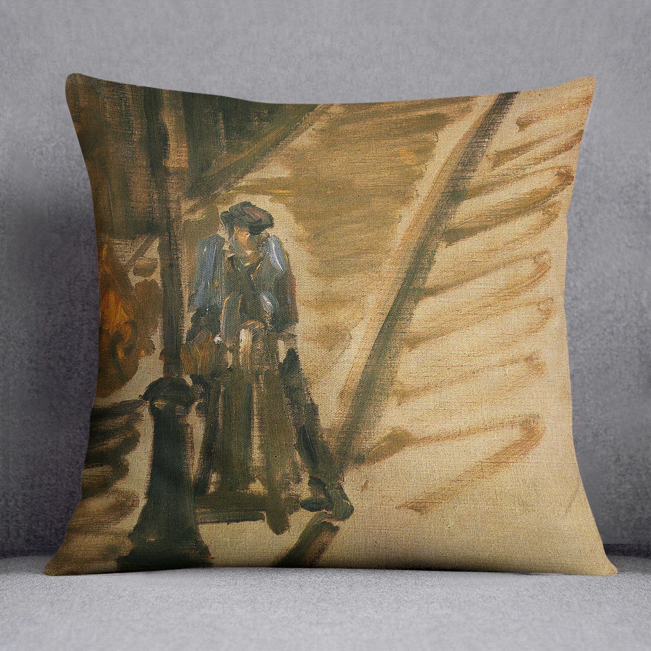 Rue Mossnier with Knife Grinder by Manet Throw Pillow