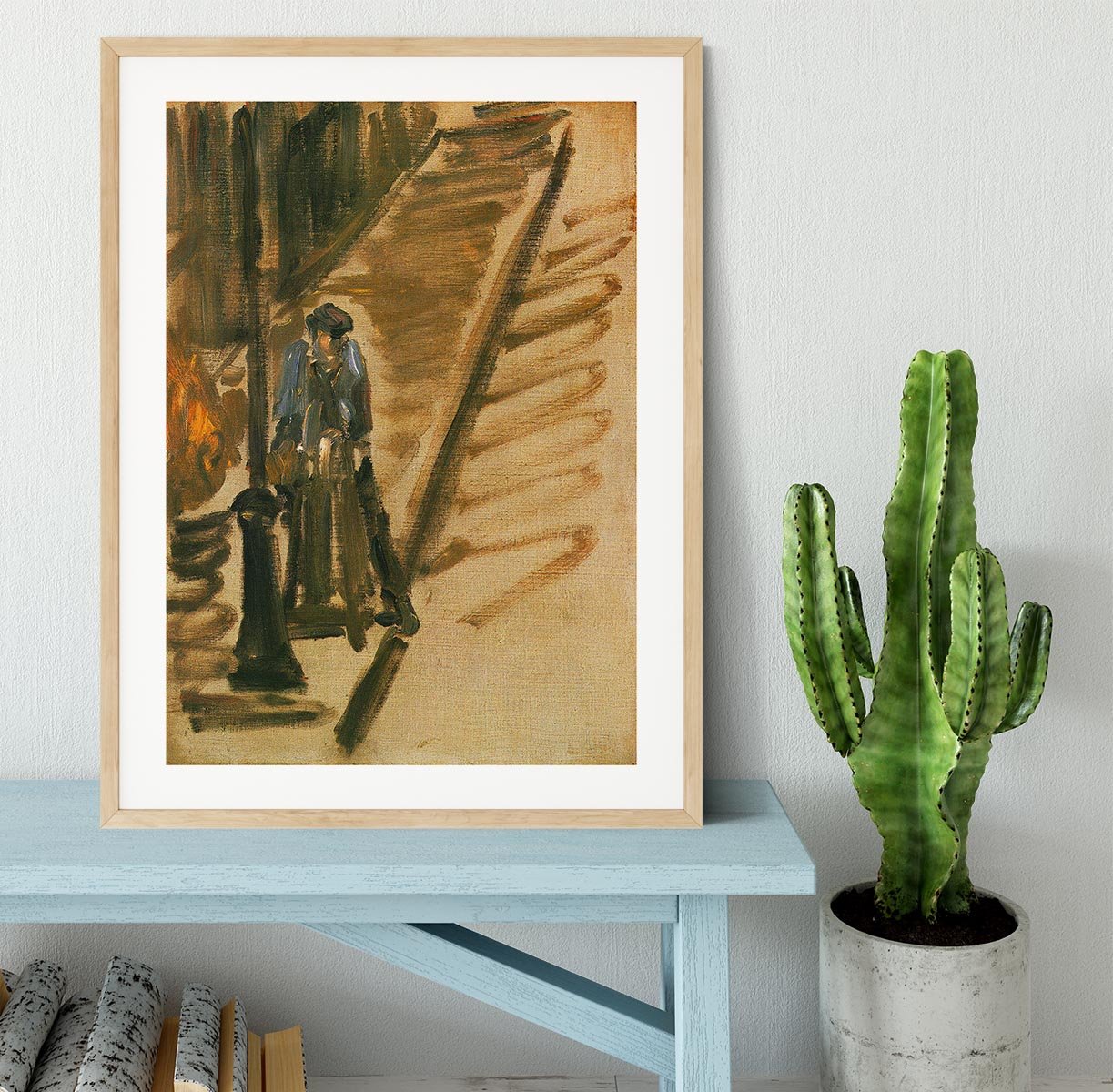 Rue Mossnier with Knife Grinder by Manet Framed Print - Canvas Art Rocks - 3